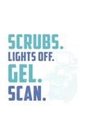 Scrubs. Lights Off. Gel. Scan.