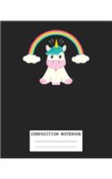 Composition Notebook: Unicorn Soft Glossy Cover Magical Rainbow Unicorns Kids Wide Ruled Blank Lined Journal Paper 7.5 x 9.25 Inches 110 Pages
