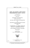 Army and Marine Corps reset requirements. Pt. I and II