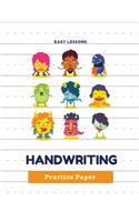 Handwriting Practice Paper for Kids: Kindergarten writing paper with lines for ABC kids (Blank Notebook with Dotted Lined Sheets for K-3 Students)