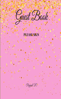 Guest Book- Pastel Pink - For any occasion - 66 color pages -8.5x8.5 Inch