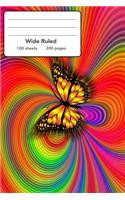 Wide Ruled Composition Notebook 6" x 9". Butterfly Aesthetics Art.