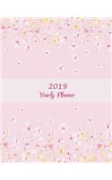 2019 Yearly Planner: Pink Blossom Color, Yearly Calendar Book 2019, Weekly/Monthly/Yearly Calendar Journal, Large 8.5" x 11" 365 Daily journal Planner, 12 Months Calenda