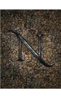 Monogram "N" Sketchbook: Blank Art Pad Notebook Journal(14 Monogram Earth 150 Sketch)