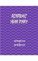 Academic Year Diary - 2018 to 2019: Sept 18- Sept 19 - Large 8.5x11 Week on Two Pages Diary