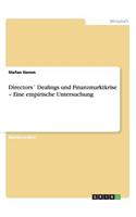 Directors´ Dealings und Finanzmarktkrise - Eine empirische Untersuchung