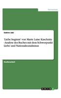 'Liebe beginnt' von Marie Luise Kaschnitz - Analyse des Buches mit dem Schwerpunkt Liebe und Nationalsozialismus