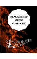 Blank Sheet Music Notebook: Music Manuscript Staff Paper for Musicians, Black Cover, Musicians Notebook For Composing For Musicians 8.5 x 11,100 Pages