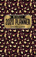 Monthly 2020 Planner Burgundy Leopard