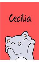 Cecilia: Din A5 - 110 Seiten Blanko - Mein Malbuch - Personalisierter Kalender - Vornamen - Schönes Notizbuch - Notizblock Rot - Kinderbuch - Jugendbuch - Or