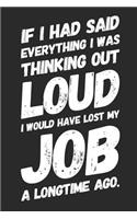 If I Had Said Everything I Was Thinking Out Loud I Would Have Lost My Job a Long Time Ago