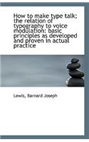 How to Make Type Talk; The Relation of Typography to Voice Modulation