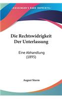 Rechtswidrigkeit Der Unterlassung