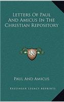 Letters of Paul and Amicus in the Christian Repository