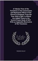 Tabular View of the Variations in the Communion and Baptismal Offices of the Church of England, From the Year 1549 to 1662. to Which Are Added Those in the Scotch Prayer Book of 1637. With an Appendix Illustrative of the Variations