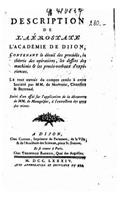 Description de l'Aérostate l'Académie de Dijon