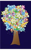 Journal: Colorful Abstract Tree: Lined Journal, 120 pages, 5.5" x 8.5", Tree Illustration, Soft Cover, Matte Finish