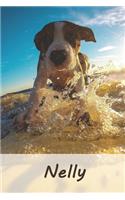 Nelly: Tagebuch / Journal Personalisiertes Notizbuch Nelly - individuelles Namensbuch mit Hunde Motiv - DIN A5 100 Seiten - liniert