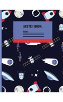 Sketchbook: Black Russian space satellite cute & elegant Sketch paper to draw and sketch in.