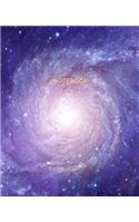 Notebook: Colorful Purple Galaxy - Journal for Girls and Boys, Kids, School, Students and Teachers - 7.5 x 9.25, 100 Blank Lined Pages
