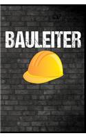 Bauleiter: Schutzhelm Baustelle Bauen Bauleitung Baumeister Geschenk (6"x9") Punktraster Notizbuch zum Einschreiben