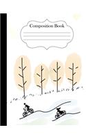 Composition Book: Bicycle Doodles Notebook Journal 8.5" x 11" 120 pages wide ruled