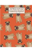 Half Blank Half Lined Composition Notebook