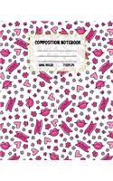 Composition Notebook Wide Ruled: Size 7.5 " x 9.25 " - Pretty Colourful Workbook for Little Princesses Girls Kids Teens Students for School Home College Writing Notes - Journal for 
