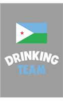 Drinking Team Notebook: Lined Journal, 120 Pages, 6 x 9, Djibouti Flag Beer Olympics Gift Journal Matte Finish