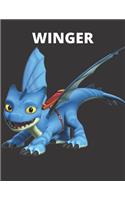 Winger: Dragons Rescue Riders Themed, Nifty Blank Workbook, Sketchbook - For Teens, Kids, For School, For Home, For Diary, Writing Notes -8.5 x 11- 110 Page