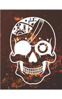 Composition Book: Sugar Skull English Language Exercise Book for Writing (Wide Lined) 200 Pages 8.5*11 Inches
