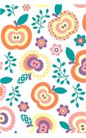 Flower Apple Pattern Journal: Blank Lined Composition Notebook 75 Sheets / 150 Pages 6 x 9 inch