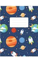 Composition Notebook: Outer Space Planet Exploration: 100 Pages of 7.5" X 9.75" College Ruled Lined Paper, Matte Cover (Diary, Planner, Notes)(Space Journal Notebook)