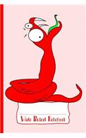 Red Hungry Snake Wide Ruled Notebook