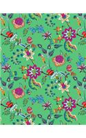 My Big Fat Journal Notebook Chinoiserie Pattern On Green: 300 Plus Pages, Jumbo Sized Plain, Blank Unlined Journal Notebook For Journaling, Writing, Planning and Doodling In Large 8.5 by 11 Size(42 Jumbo Plain Journal 2)