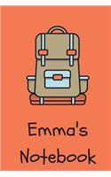 Emma's Notebook: Compass Cover 6x9" 100 lined blank pages personalized journal/notebook for Emma