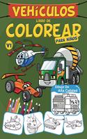 Vehículos Libro De Colorear Para Niños: Coches, Camiones, Aviones, Barcos, Tractores, Trenes, Vehículos De Construcción y Más