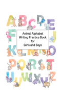 Animal Alphabet Writing Practice Book for Girls and Boys