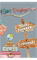 Bon Voyage: Travel Planner & Journal To Research, Plan, Record & Document Your Adventures! Slim Size Fits Any Purse, Backpack and Cabin Bag. [6 x 9 - 25 Days - 