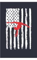 Fourth of July Gift for Gymnast - American Flag Gymnastics Notebook - USA Flag Gymnastics Journal