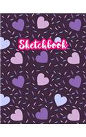 Sketchbook: Cute Drawing Note Pad and Sketch Book for Kids, Girls and Adult - Large 8.5 x 11 Matte Cover with White Interior (Perfect for Sketching, Coloring, W