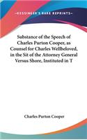 Substance of the Speech of Charles Purton Cooper, as Counsel for Charles Wellbeloved, in the Sit of the Attorney General Versus Shore, Instituted in T