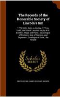 The Records of the Honorable Society of Lincoln's Inn