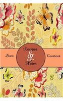 Blank Cookbook: Recipes & Notes; Brown Floral, Butterfly
