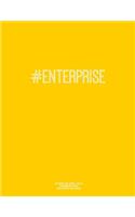 Notebook for Cornell Notes, 120 Numbered Pages, #enterprise, Gold Cover