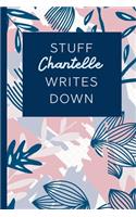 Stuff Chantelle Writes Down: Personalized Journal / Notebook (6 x 9 inch) STUNNING Navy Blue and Mauve Blush Pink Pattern