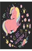 Be unique unicorn Notebook gift: Lined journal for Girls / Lined notebook for kids / 120 Pages, 6x9, Soft Cover, glossy Finish