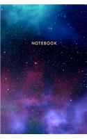 Notebook: Purple Star Sytems in Outer Space - Journal for Girls and Boys, Kids, School, Students and Teachers - 6 x 9, 100 Blank Lined Pages