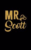 Mr. Scott: Personalized Engagement & Pre Wedding Gift - Mr. & Mrs. Wedding Notebook and Organizer for Bride to Be and Groom To Be Matching Present