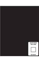 Low Vision Notebook: 1 Inch Graph Paper - Full Size Grid Ruled Notebook - Large Print Page Numbers - Black Cover